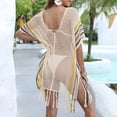 thumbnail image 4 of FAIWAD Women's Summer T-shirt Dresses Short Sleeve Casual V Neck Sundress Breathable Hollow Out Dress, 4 of 5