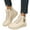 White, variant on Women's Fleece Lined Ankle Boots Water Proof Non Slip Snow Boots Fashion Leopard Print Leather Lace Up Dress Shoes White Size 8.5