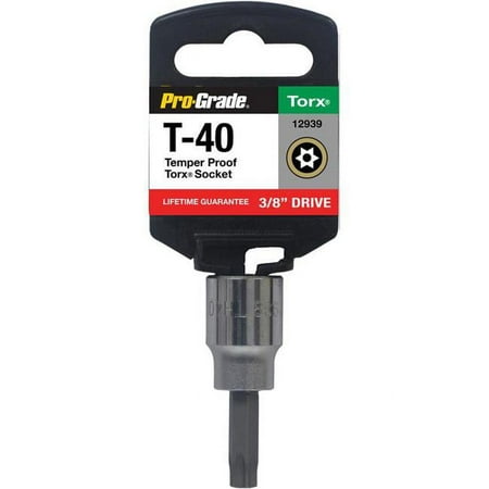 UPC: 0035794119188 | Pro-Grade 12939 0.37 in. Drive x T40 Tamper Proof Torx Socket