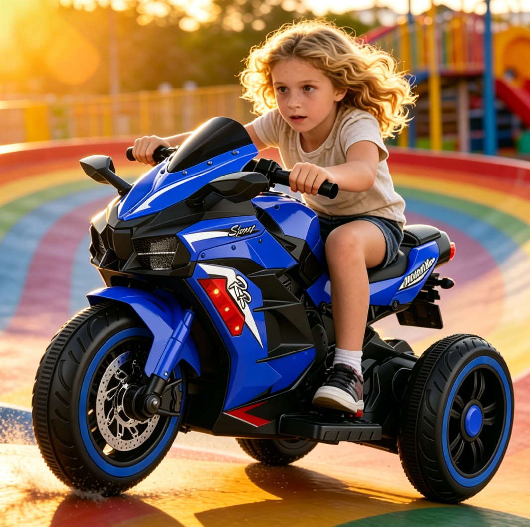 ZOGYMOZ 12V Electric Motorcycles for Kids, Motorcycle Ride on Toy with Remote Control and LED Light for 3-6 Years Old