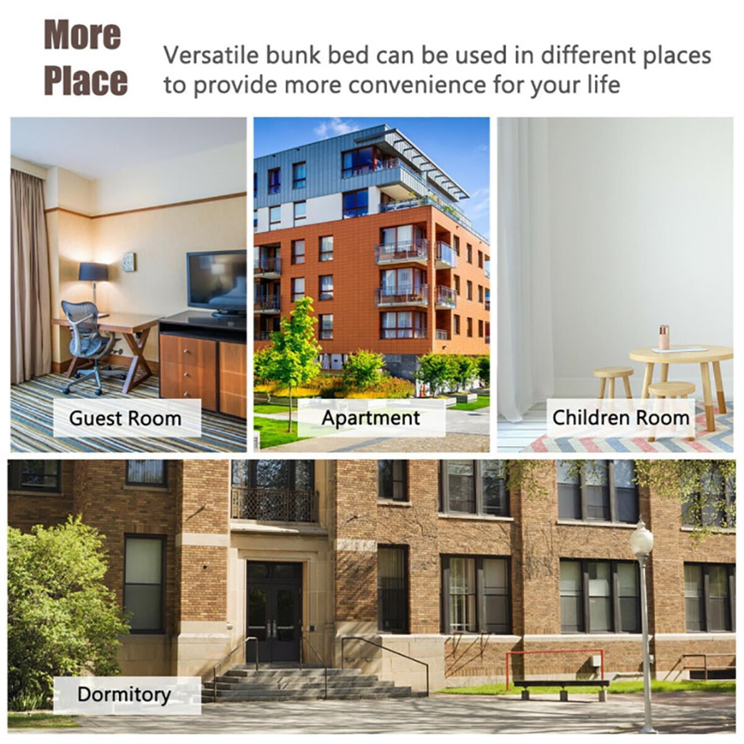 Demi Bonn Twin Pull-Out Bunk Beds with Ladder in the Steps and a Trundle, Bunk Bed Platform, Brown