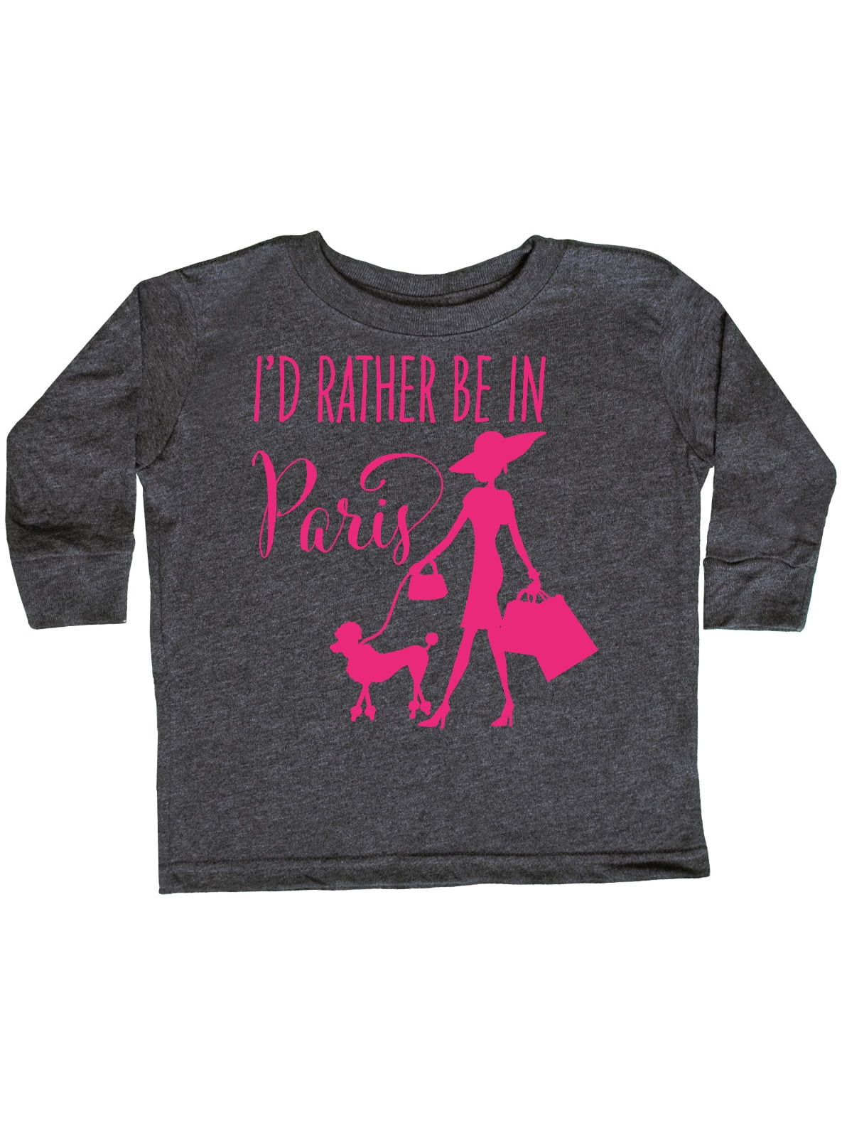 inktastic Id Rather Be in Paris Shopping and Travel in Pink Toddler T-Shirt 
