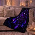thumbnail image 6 of Crescent Moon Feather Dreamcatcher Stars and Planet Art, Soft Flannel Blanket, Home Decor for Women, Bedroom and Lounge, Halloween Gift, Purple Celestial Pattern, 6 of 9