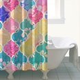 thumbnail image 4 of Multi Color Floral Checkered Pattern Shower Curtain 84"x72" ,Bathroom Decorative Shower Curtains Set with 12 Hooks,Modern Waterproof Washable Shower Curtain, 4 of 6