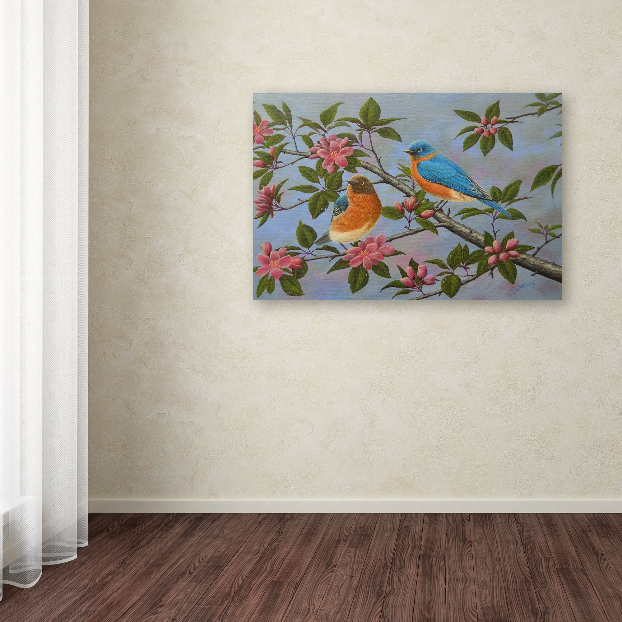 Trademark Fine Art 'Bluebirds' Canvas Art by Robert Wavra
