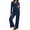 01-Navy Blue, variant on MINTREUS Women's Pajama Sets Long Sleeve V Neck Lounge Sets Soft Ribbed knit Sleepwear 2 Piece Pjs Set