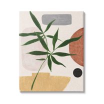 Stupell Industries House Plant & Abstract Shapes Botanical & Floral Painting Gallery Wrapped Canvas Art Print Wall Art, 16 x 20