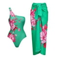 thumbnail image 2 of Maillot de Bain une Pièce pour Femmes avec Jupe de Plage Paréo Imprimé Floral Rétro Ensemble Bikini Deux Pièces, 2 of 5