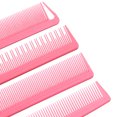 thumbnail image 6 of Unique Bargains 4 Pcs Tail Comb for Home Use Styling Comb Steel Handle Hair Combs Pink, 6 of 6