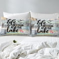 thumbnail image 4 of Lake Life Bedding Set Ocean Seagull Comforter Cover for Adults Women,Rustic Cabin Lodge Watercolor Wooden Plank Duvet Cover Twin The Lake House Gifts,Vintage Lake House Decor for The Home, 4 of 6