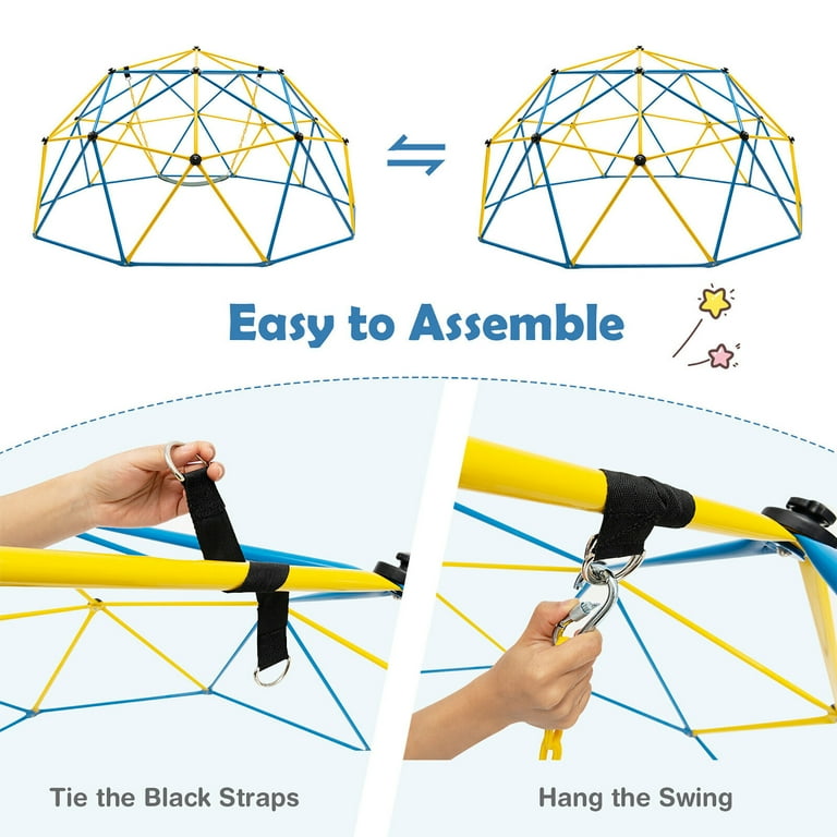 Free Shipping! Gymax 10 FT Climbing Dome with Swing Outdoor Kids