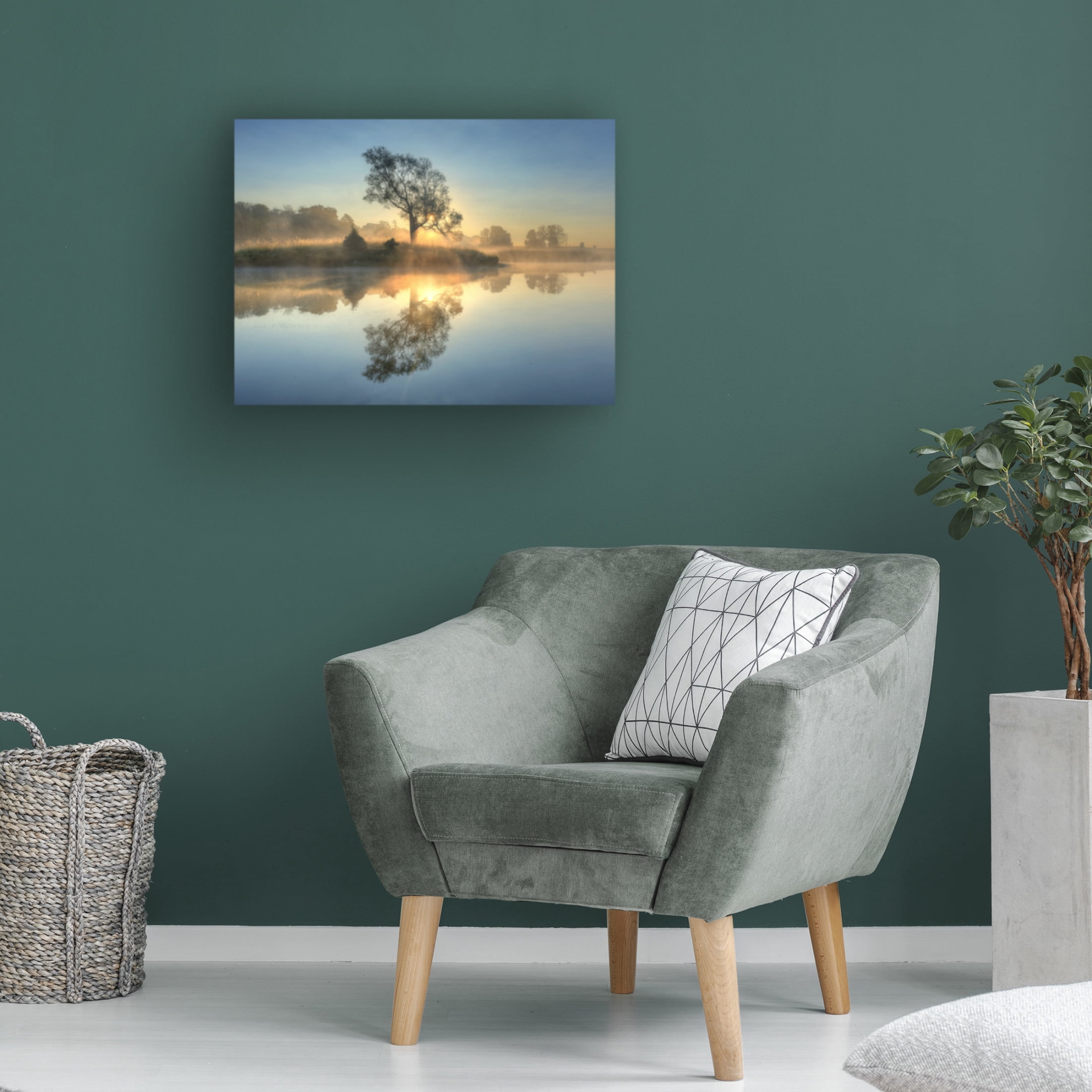 Canvas Wall Art - keller  'Morning Reflection' Wall Art for Living Room, Bedroom, or Office Décor by Trademark Fine Art - 32 x 24 Inches
