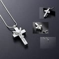 thumbnail image 6 of Elegant Double Crossed Pet Ashes Memorial Pendant Necklace with Stainless Steels for Daily Use Pet Remembrances Jewelry, 6 of 12