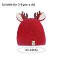thumbnail image 2 of Gorro de punto suave y cálido con cuernos de reno para bebés y niños pequeños, 2 of 5