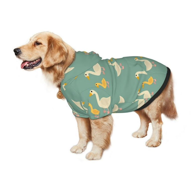 Cute Goose Animal Pattern Dog Clothes Hoodie Pet Pullover Sweatshirts Pet Apparel Costume For Medium And Large Dogs Cats Small