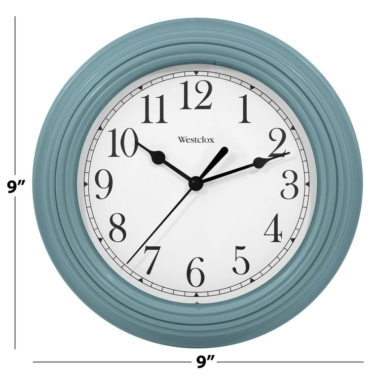 Westclox 9 inch Sea Fog Blue Round Simplicity Analog QA Wall Clock