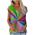 thumbnail image 1 of Birdeem Mode Femmes Mode Manches Courtes Col Rond T-Shirt Imprimé Blouse Tops Amples, 1 of 6