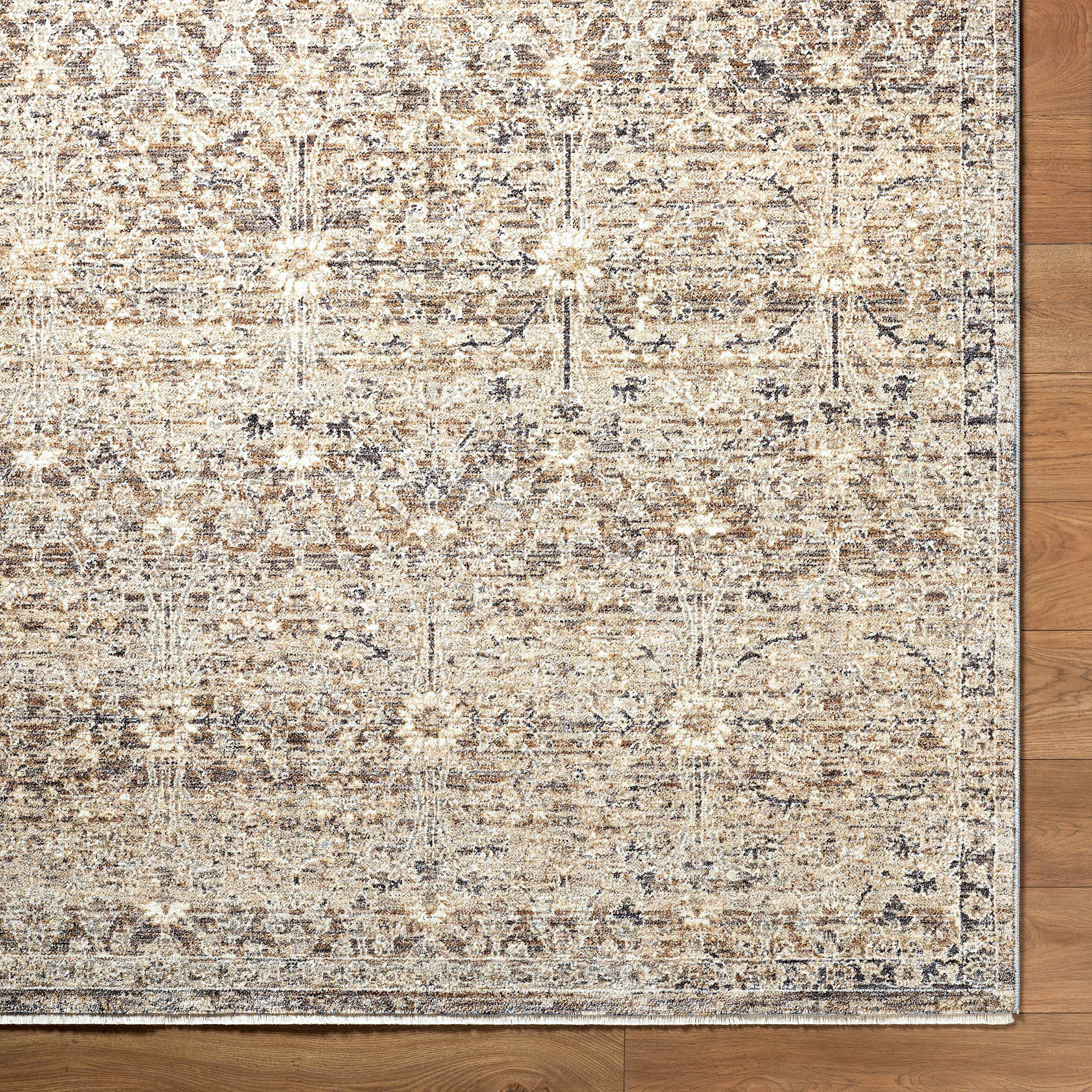 Hauteloom Ammiel Living Room, Bedroom Area Rug - Traditional - Cream, Tan, Gray - 3'11" x 5'7"