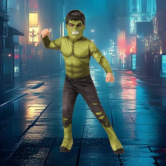 Boys Muscle Shirt Chest Incredible Hulk Halloween Costume Large 10-12