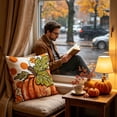 thumbnail image 5 of PiGOGI Orange Thanksgiving Pillow Covers Fall Throw Pillow Cases Orange Cushion Covers Soft Home Decor for Sofa Bedroom Polyester, 5 of 7