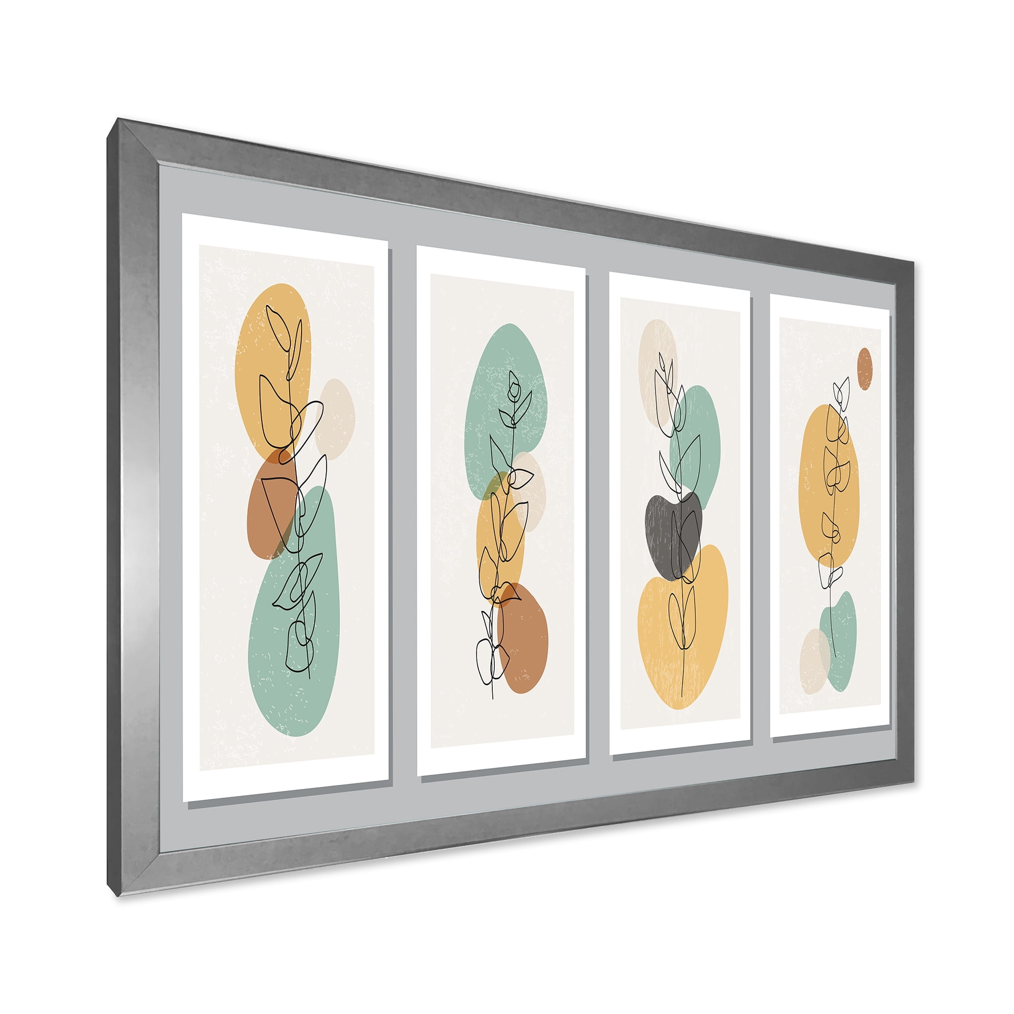 Designart 'Compostion Minimalistic of Organic Shapes III' Modern Framed Art Print