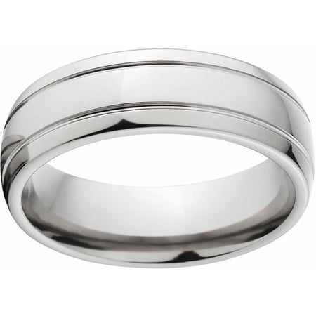 Polished 7mm Titanium Wedding Band with Comfort Fit Design
