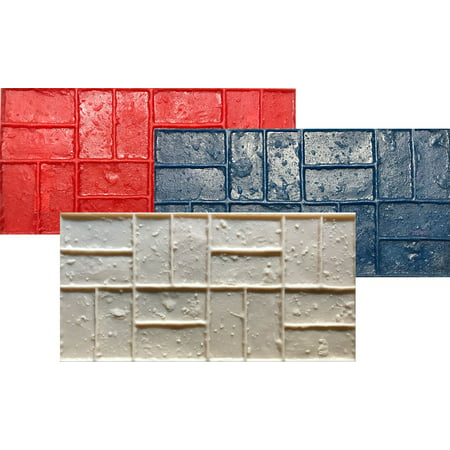 Concrete Stamp Set of 3 mats Brick Pattern. Brick texture Stamp Mat SM 4300 (Best Stamped Concrete Pattern)