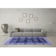 thumbnail image 3 of Ahgly Company Machine Washable Indoor Round Abstract Blue Modern Area Rugs, 6' Round, 3 of 4