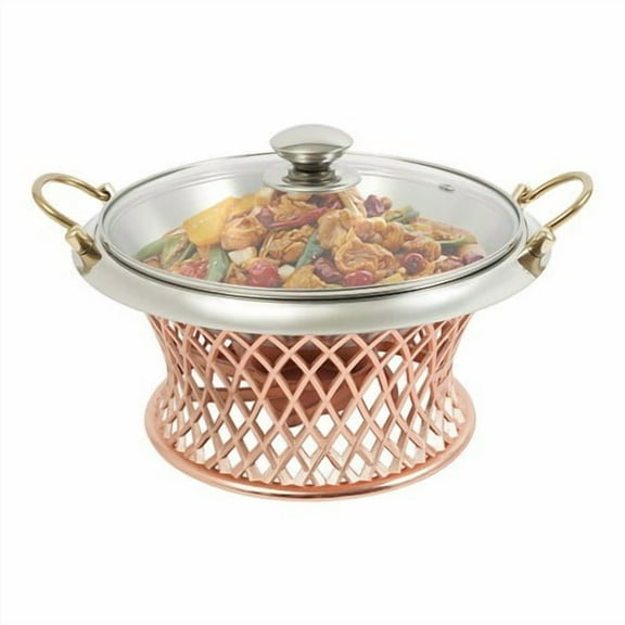 Warming Tray Light Candles Chafing Dish Rack W/ Stainless Steel Pot & Handles 9.84*5.12in for Families, Cafeterias, Company Parties