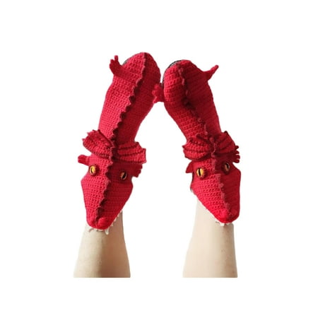 

ZIYIXIN Knit Animal Sock Funny Socks Crocodile Stocking Winter Warm Thick Alligator Knitted Socks Whimsical Cuff Socks Unisex Men Women