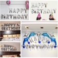 thumbnail image 5 of Pancarta plateada con globos de feliz cumpleaños, banderines con letras de papel de aluminio de Mylar de 16 pulgadas, material ecológico reutilizable para niñas, niños y adultos, cumpleaños, dici, 5 of 5