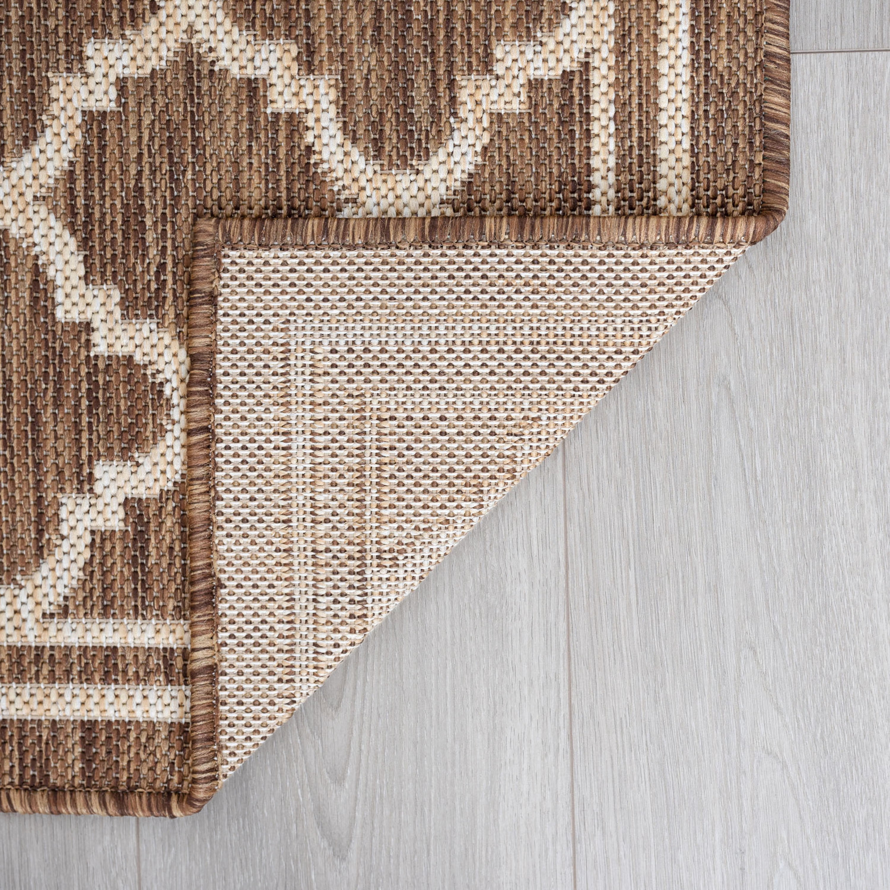 4x6 Water Resistant, Indoor Outdoor Rugs for Patios, Front Door Entry, Entryway, Deck, Porch, Balcony | Outside Area Rug for Patio | Gold, Geometric | Size: 4' x 5'3''
