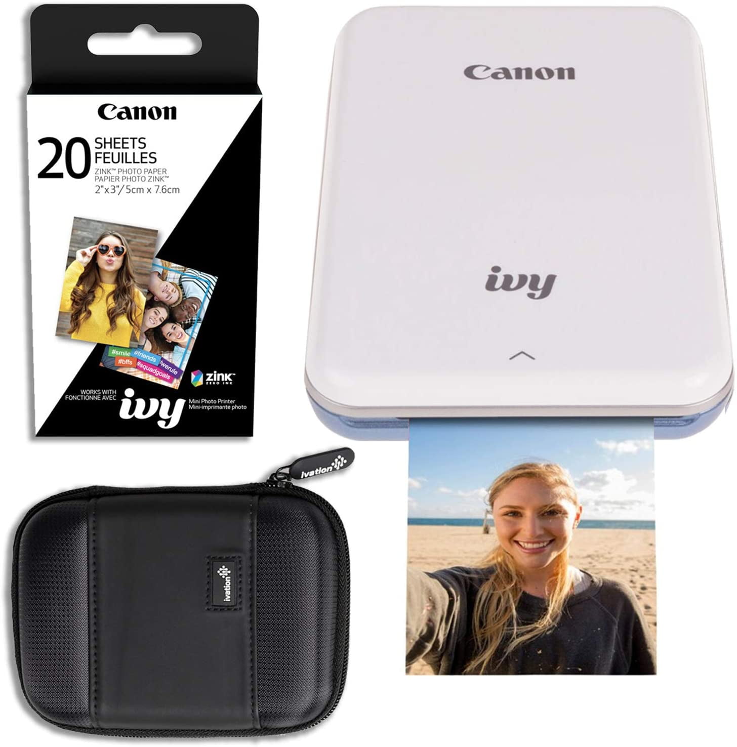 Canon Ivy Mini Wireless Photo Printer (Cosmic Blue) with 20 Prints and