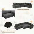 thumbnail image 5 of Sectional Couches for Living Room, Convertible Sectional Sofa L Shaped Couch with Pull Out Ottoman and 2 Pillows, Built-in Charging Station, 6-Seat Small Couch for Small Spaces, Apartment, Grey, 5 of 9