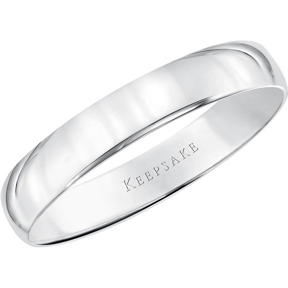 Keepsake 10kt White Gold Comfort Fit Wedding Band, 4mm