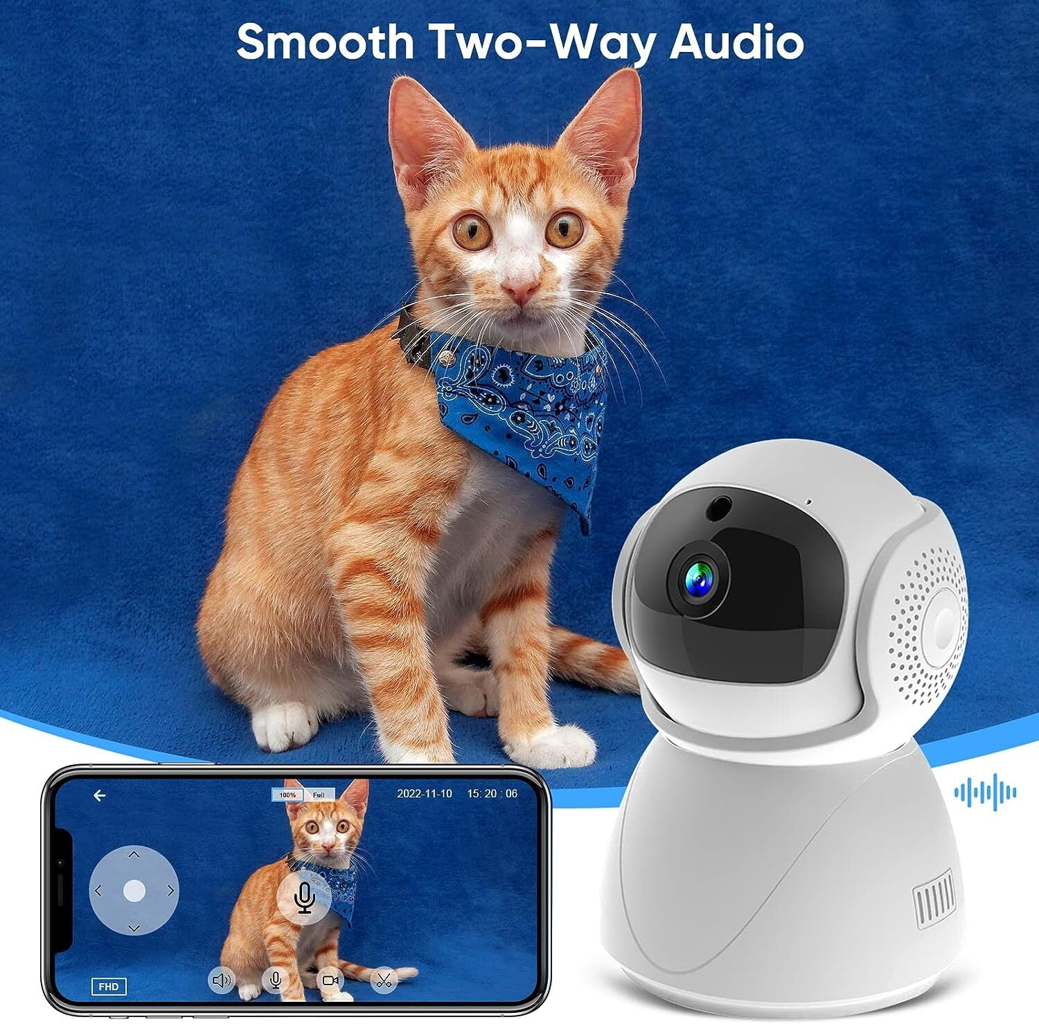 Home Security Camera,DFITO 1080p HD 5Ghz Wifi Indoor Camera, 360 Degree Panoramic Camera, Cam Monitor for Baby/Pet