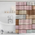 thumbnail image 2 of Polyester Fabric Pink Brown Vintage Shower Curtain, Retro Farmhouse Elegant Pastoral Waterproof Bathtub Curtain Bathroom Decor Set with Hooks 72 x 78 Inches, 2 of 6