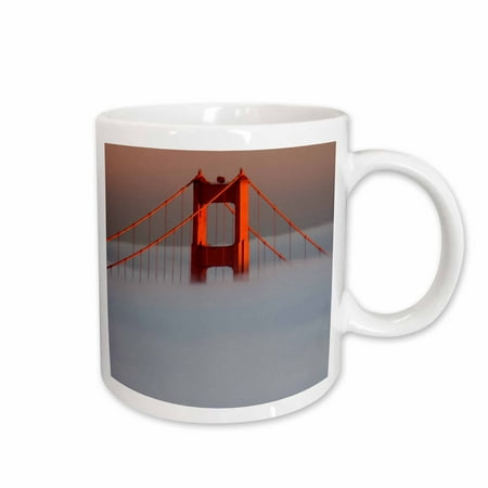 

3dRose Fog San Francisco Golden Gate Bridge California - US05 JGS0079 - Jim Goldstein Ceramic Mug 11-ounce