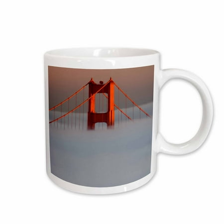 

3dRose Fog San Francisco Golden Gate Bridge California - US05 JGS0079 - Jim Goldstein Ceramic Mug 11-ounce