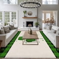 thumbnail image 3 of Large Area Rugs for Living Room Bedroom, St. Patrick's Day 6'x9' Rug Washable Carpet Runner Indoor Outdoor, Green Shamrock Leaves Love Plaid Beige Non Slip Floor Mats Rug for Kitchen, Playroom, 3 of 8