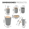 thumbnail image 2 of Juego de 6 Piezas para Baño | Set de Accesorios de Plastico Para Baño | Kit de 6 pzas Modernos para Baño | Accesorios de Bambu, 2 of 4