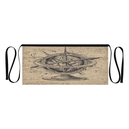 IAUYY Waiter s Apron with 3 Pockets Waterproof Adjustable Cooking Aprons for Kitchen for Woodworkers Artists and Gardening Gifts for Women Hand Drawn Celestial Globe