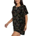 thumbnail image 4 of Vsdgher Colorful Game Controller Pattern Womens Pajamas 2 Piece Short Sleeve Sleepwear Set,Summer Soft Pajamas Set Casual Lounge Sets, 2-Piece Pj -X-Large, 4 of 8