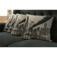 thumbnail image 5 of Ambesonne Landscape Throw Pillow Cover 4 Pack, NYC Night Bridge View, 18", Grey Brown, 5 of 5