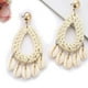 thumbnail image 4 of 2 pares de pendientes bohemios de concha tejida a mano, estilo vintage, con forma de lágrima, con gotas de agua huecas, joyería de verano, pendientes colgantes para mujer, 4 of 7
