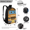 thumbnail image 4 of Uorisanigo Yellow School Bus Print Kids School Backpack 17 inch School Bags for Preschool Kindergarten Elementary Bookbag Casual Daypack Toddler with Adjustable Padded Straps, 4 of 6