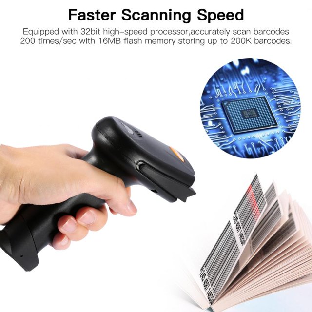 Qiilu Barcode Reader, 1D Handheld Bar Code Scanner, For Tablet Shop Use PC Store Use