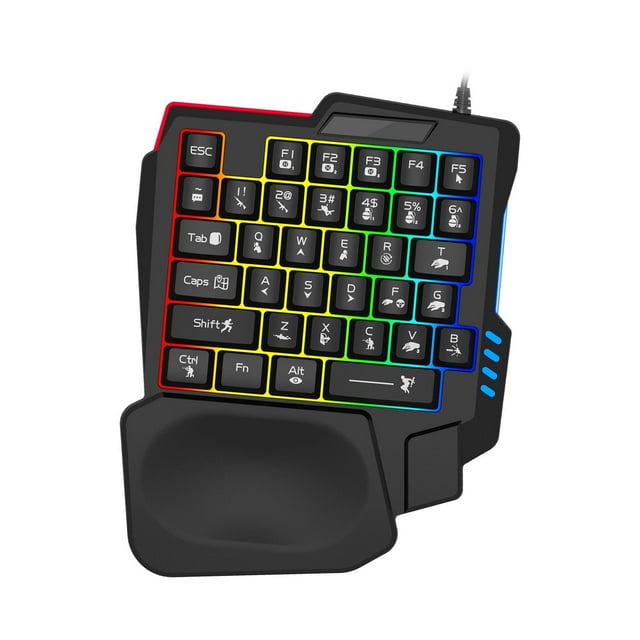 Gaming Keypad Color Backlit Small 35 Keys Single Handed USB Interface Controller