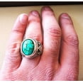 thumbnail image 5 of Tibetan Turquoise Ring, Silver Jewelry, 925 Silver Ring, Father's Day, AAA Natural Turquoise, December Birthstone Ring, Heavy Mens Ring, Spiritual Healing Gemstone, Christmas, Signet Mens Ring, 5 of 6