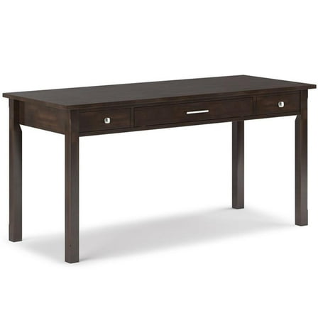 Allora 60" Contemporary Solid Wood Computer Desk in Tobacco Brown